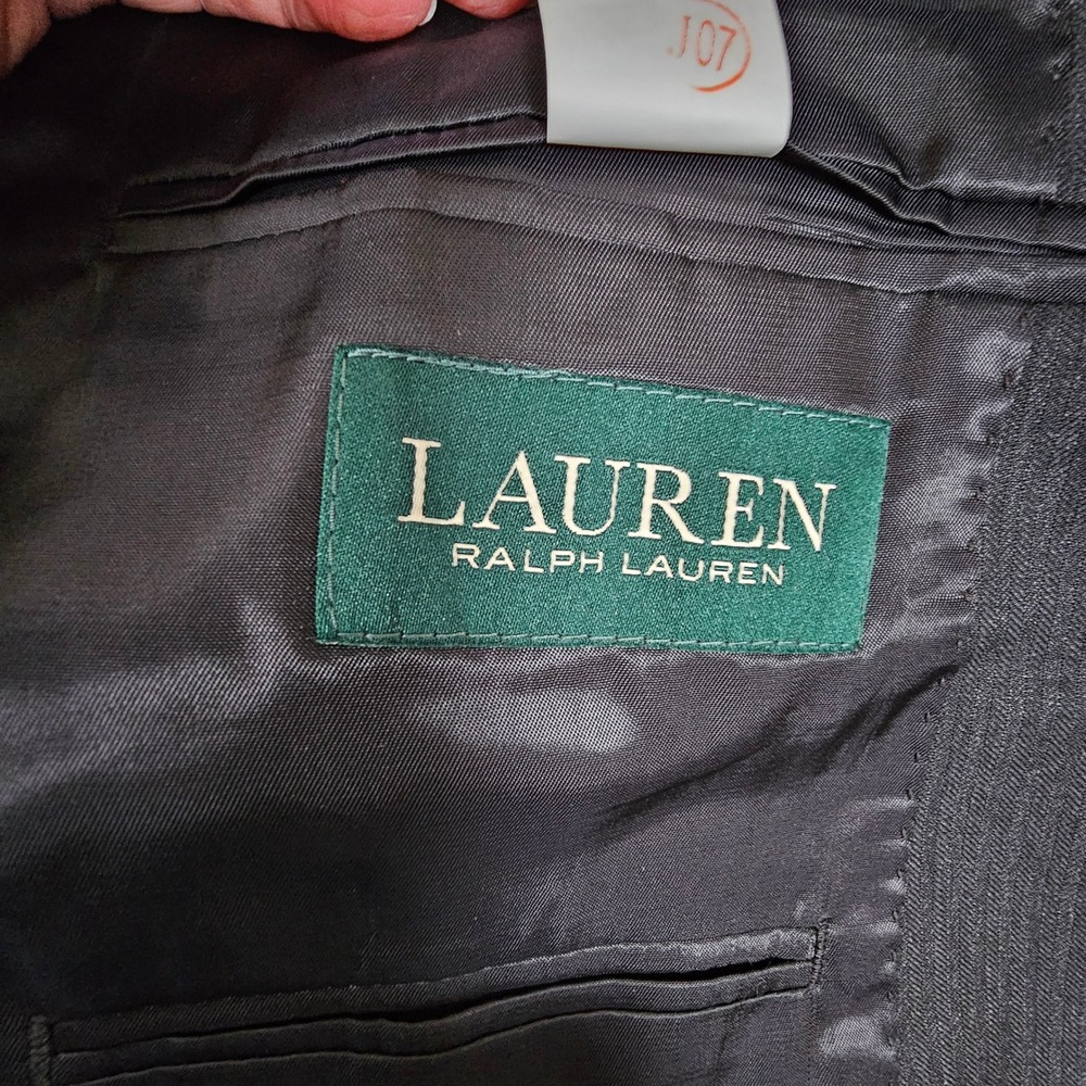 Lauren Ralph Lauren Mens 48R Wool‎ Blazer Charcoal Grey Sport Coat - Picture 8 of 9